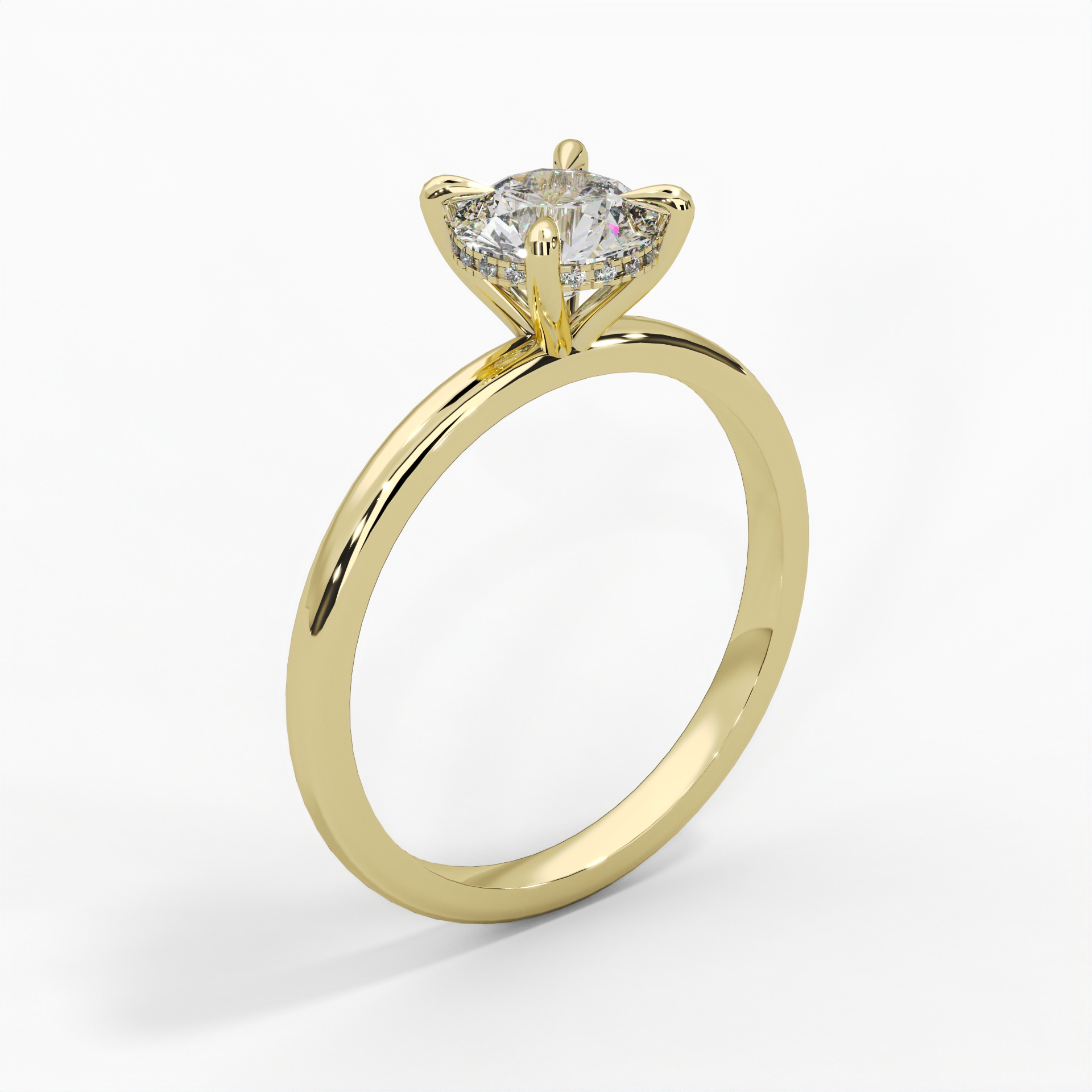 Round Hidden Halo Engagement Ring thumbnail 6