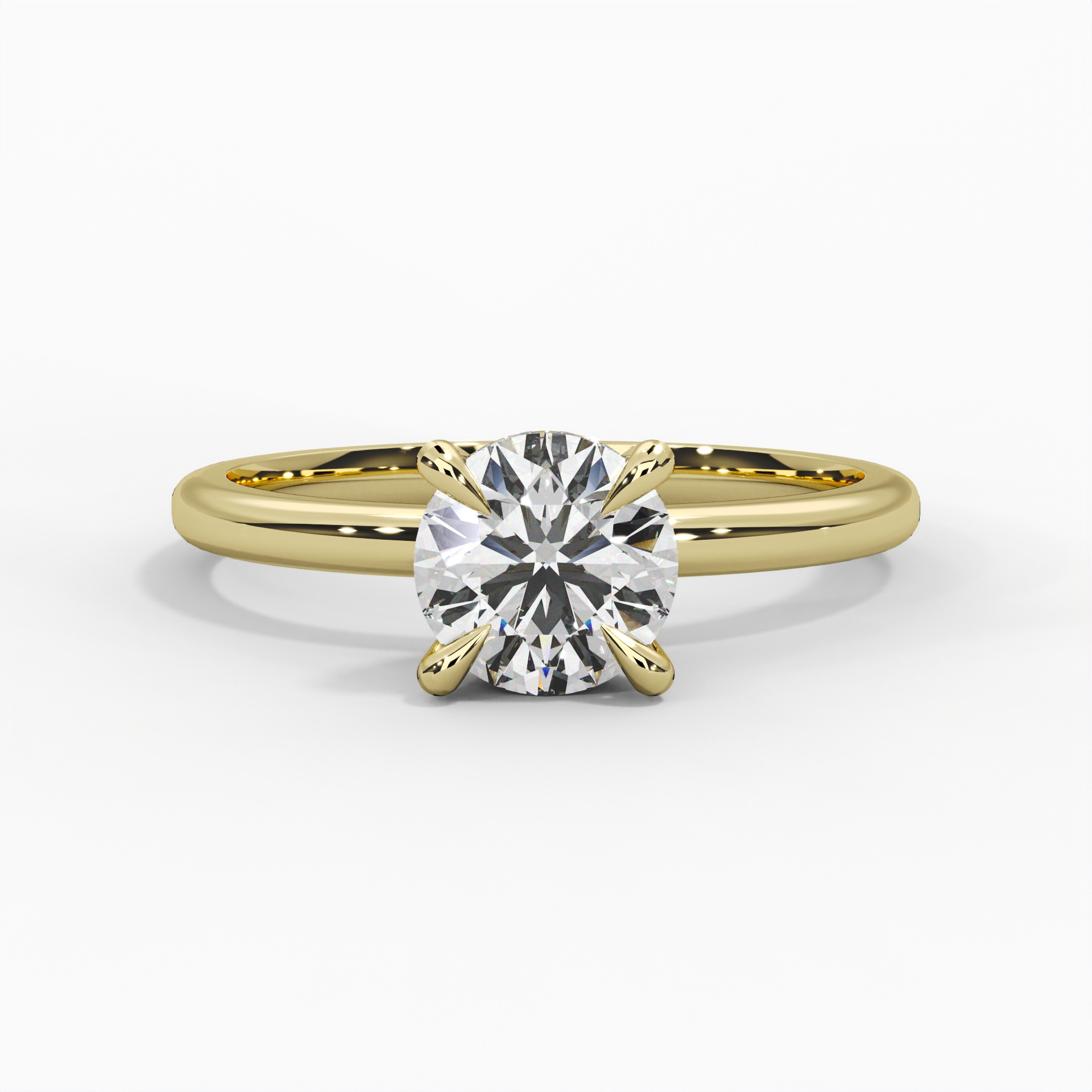 Round Hidden Halo Engagement Ring