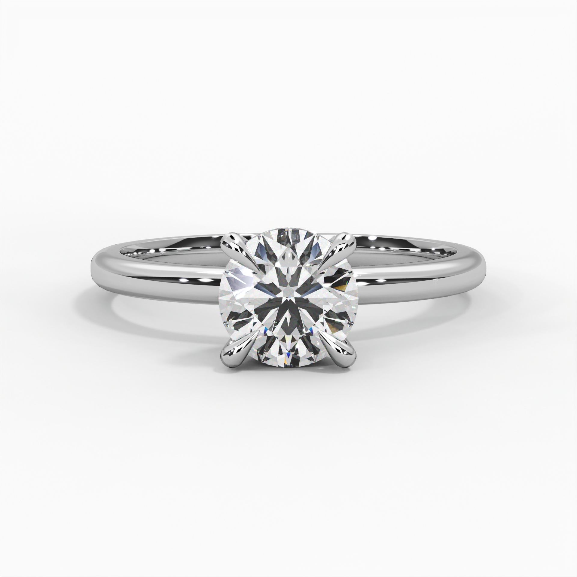 Round Hidden Halo Engagement Ring thumbnail 2