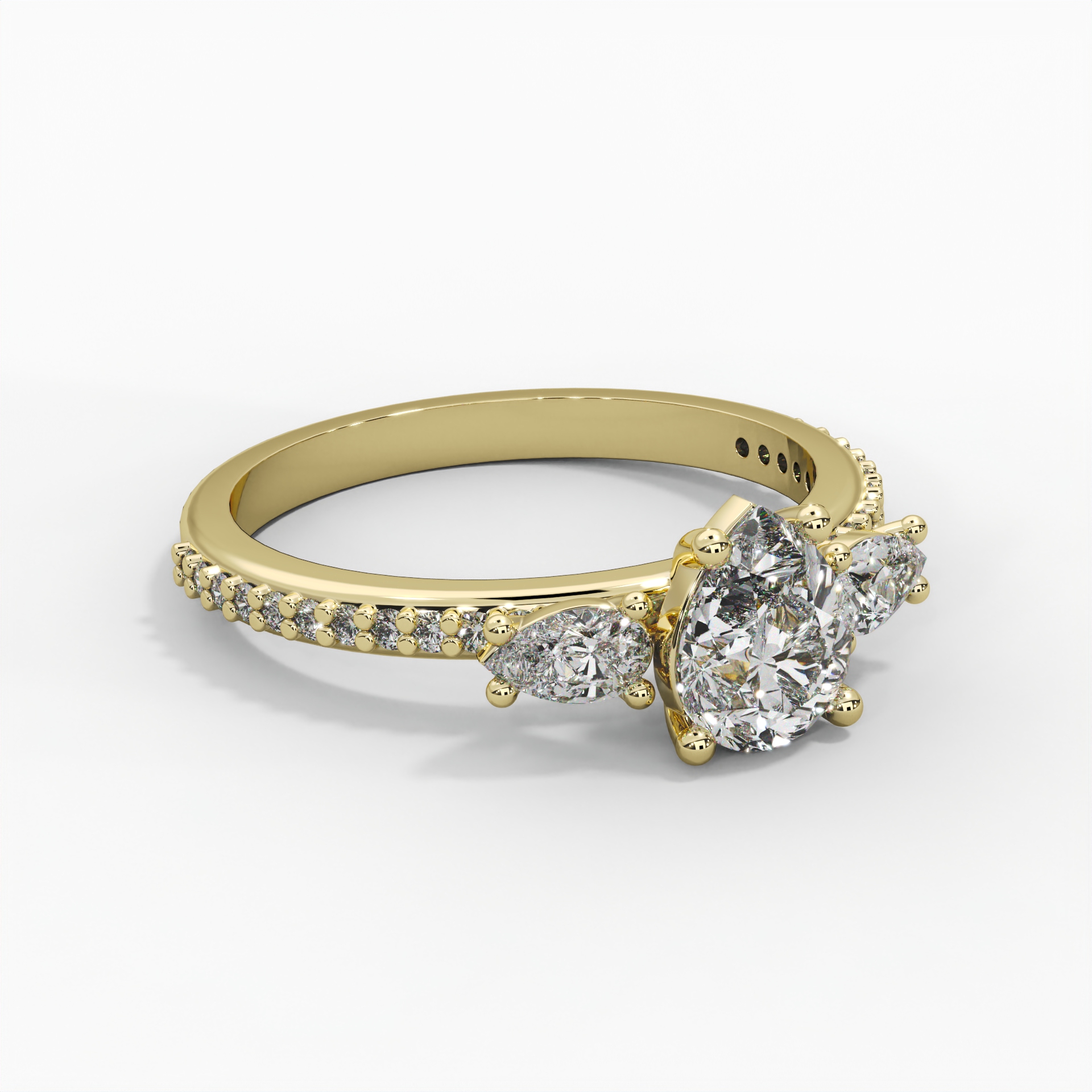 Pear Trilogy Pavé Engagement Ring thumbnail 4