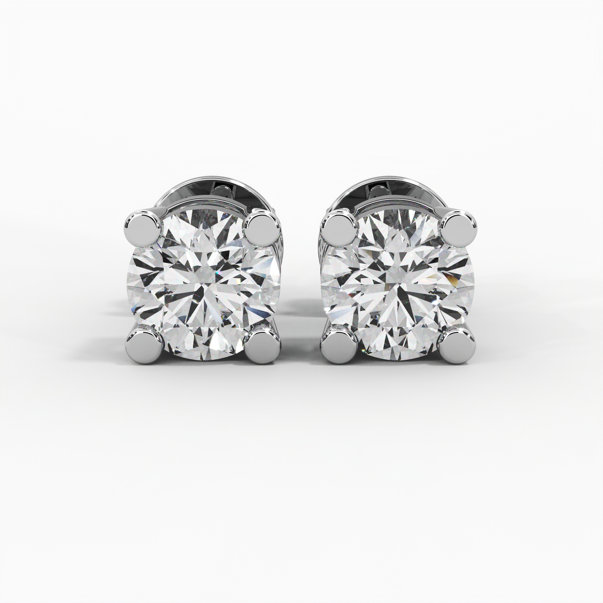 Round Lab Diamond Stud Earrings thumbnail 3