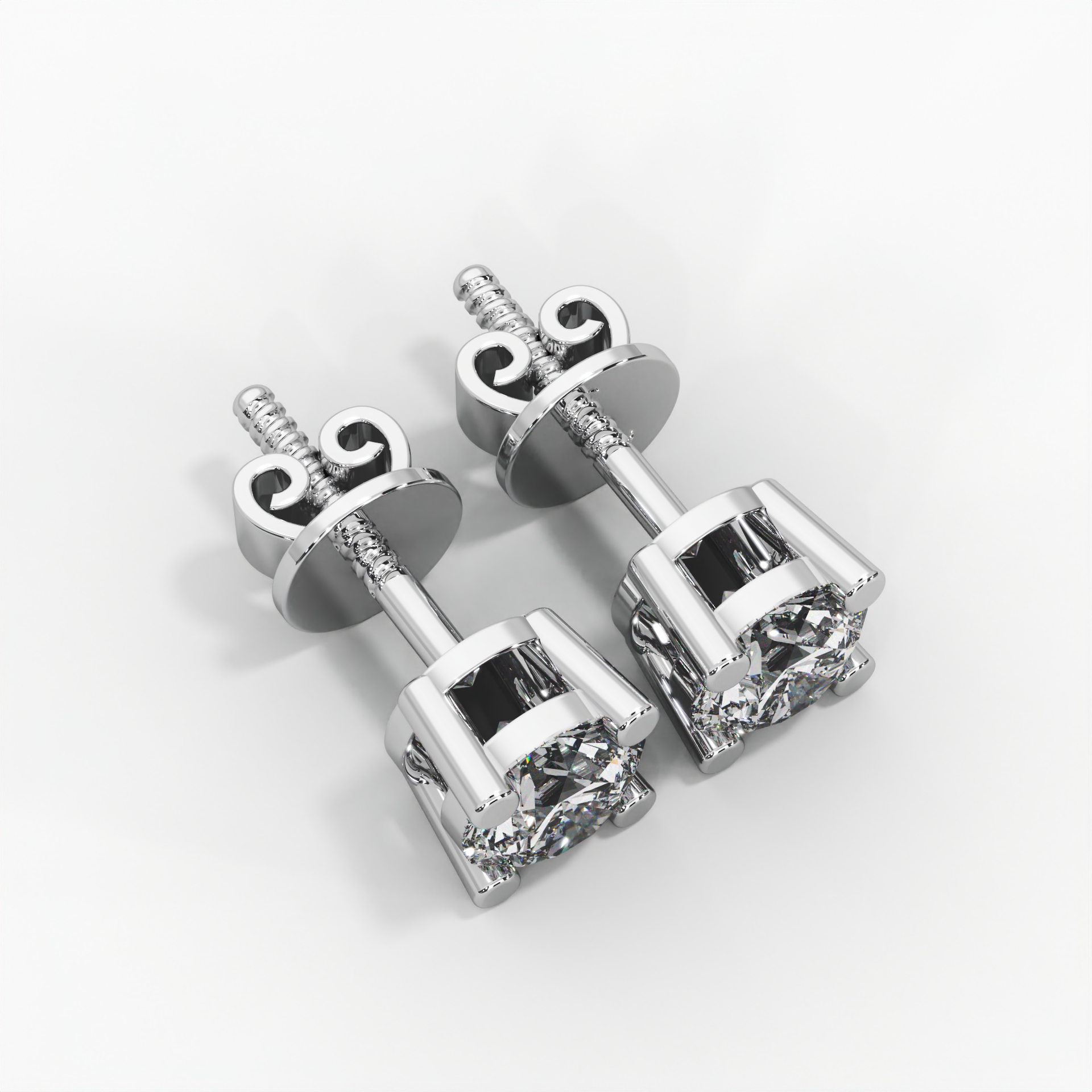 Round Lab Diamond Stud Earrings thumbnail 5