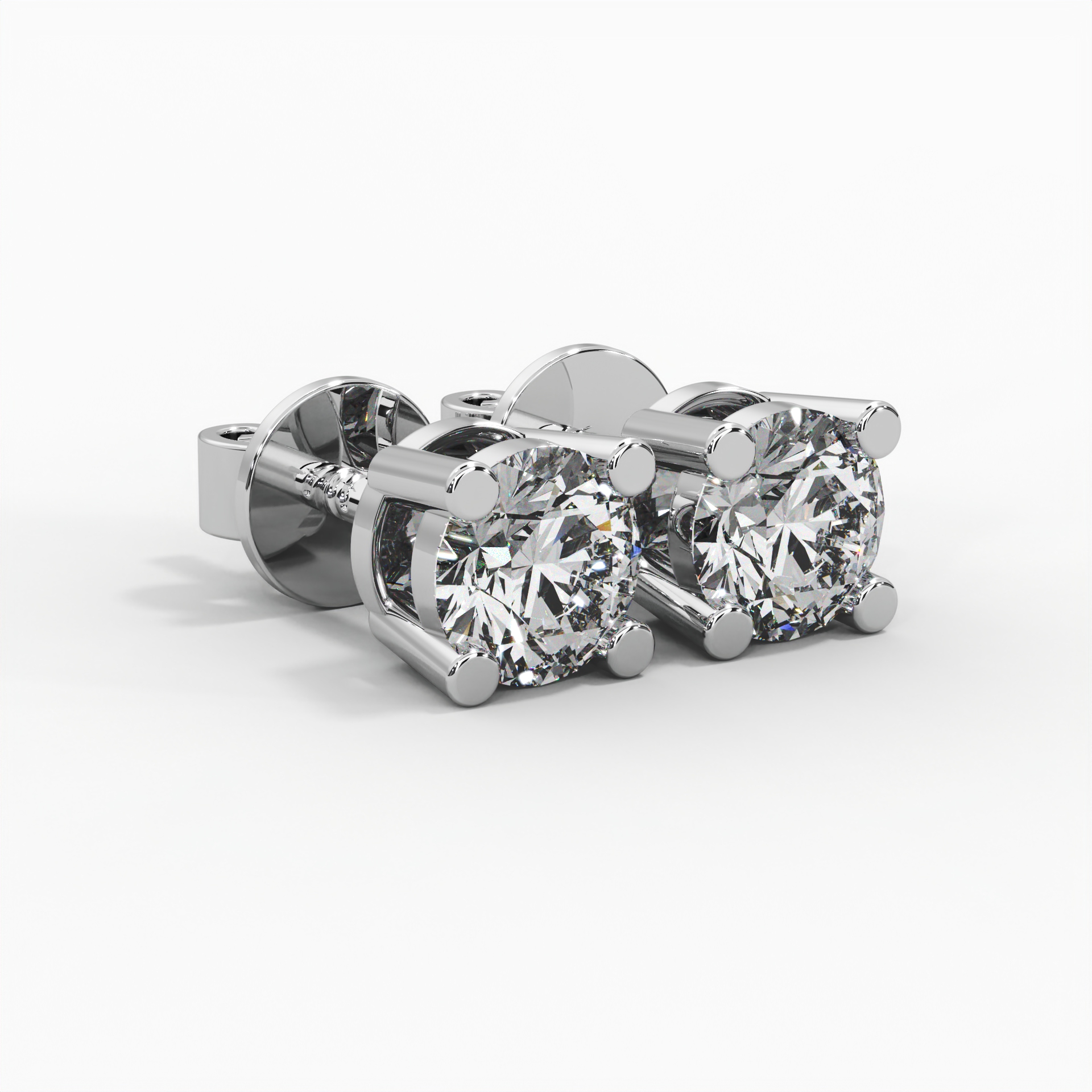 Round Lab Diamond Stud Earrings thumbnail 2