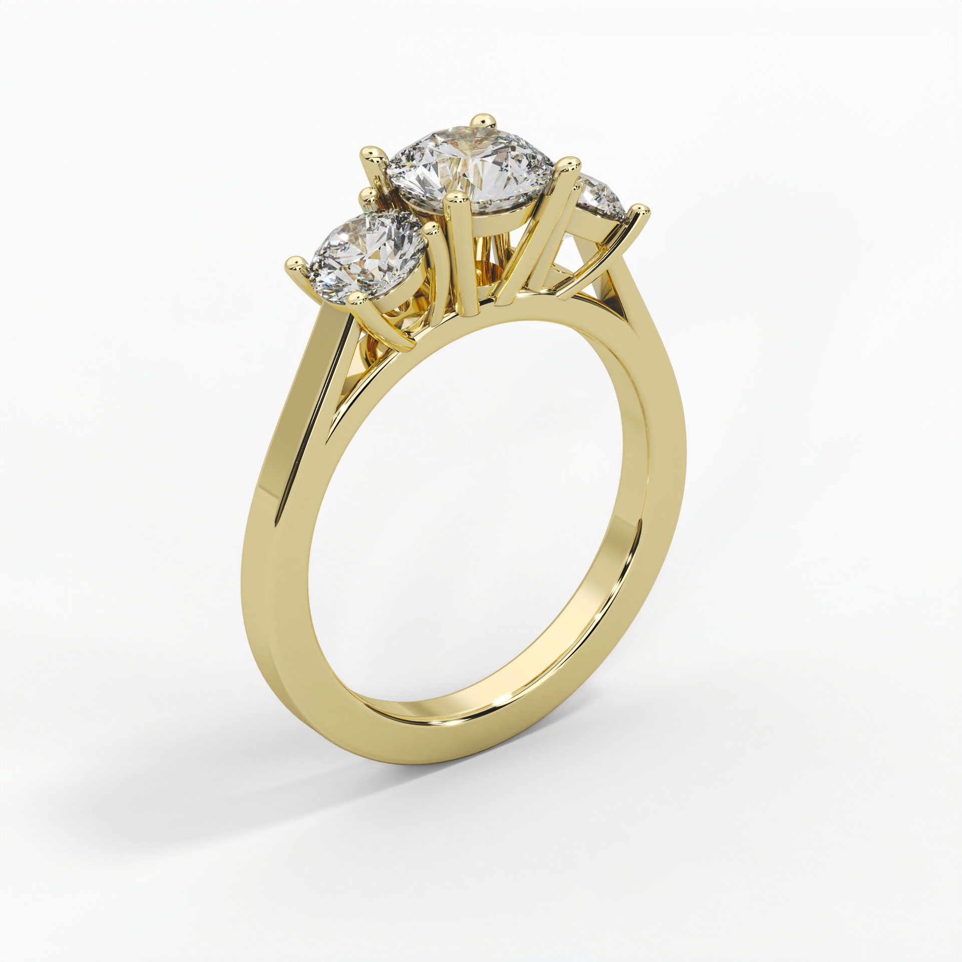 Round Cathedral Trilogy Engagement Ring thumbnail 7