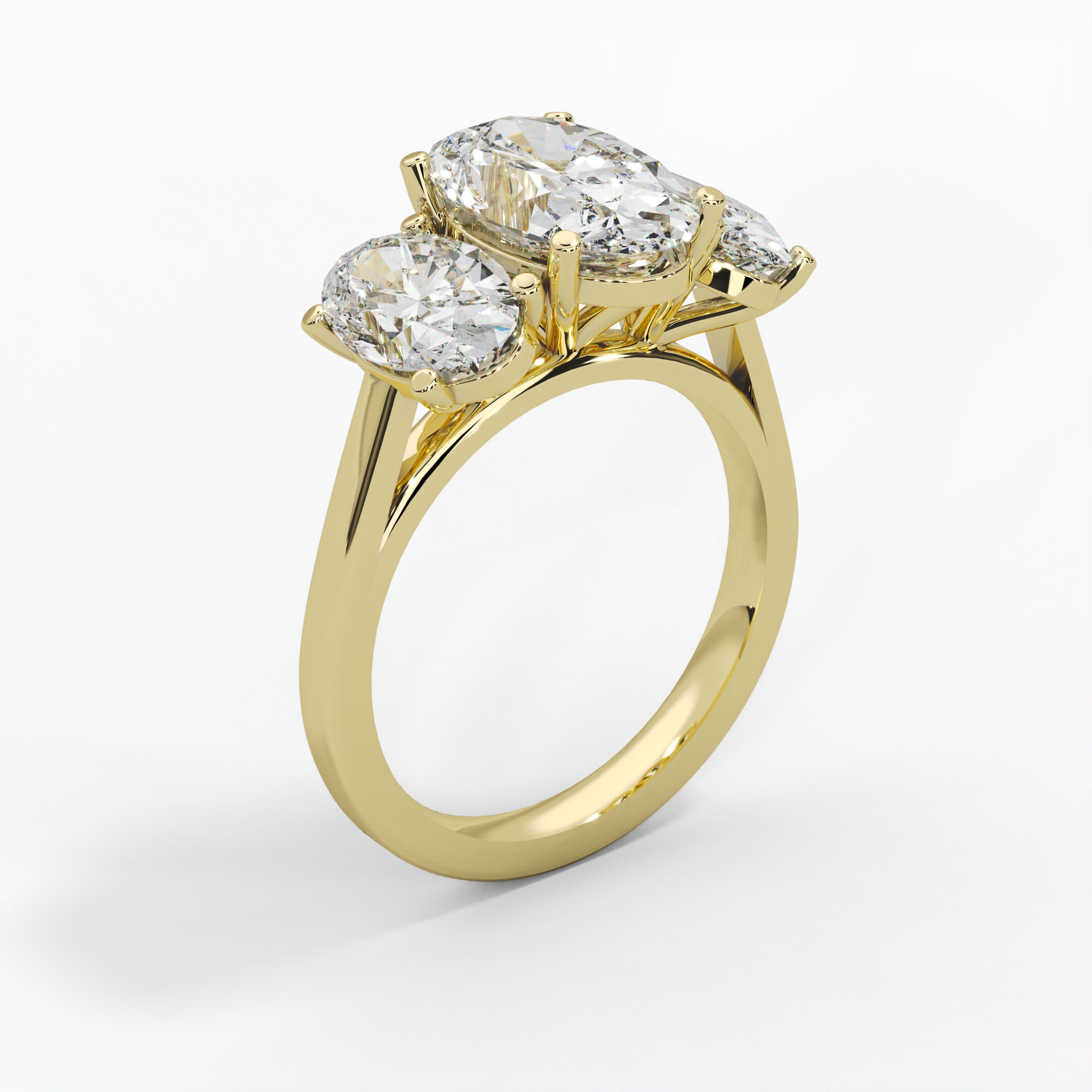 Oval Cathedral Trilogy Engagement Ring thumbnail 7